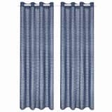 vidaXL Visillo de tejido a rayas 2 piezas azul 140x225 cm