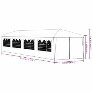 Zahradní party stan 3x12 m modrý - obrázek 11