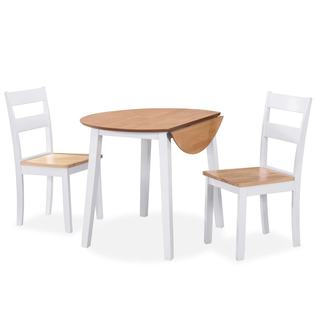 vidaXL Set mobilier bucătărie, 3 piese, MDF și lemn de hevea, alb vidaXL imagine noua 2022