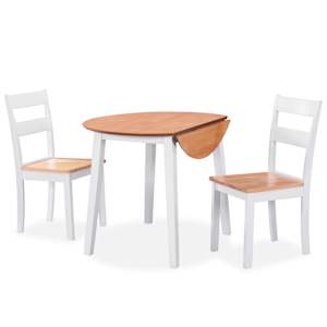 vidaXL 3-osaline s&ouml;&ouml;gitoakomplekt, MDF ja kaut&scaron;ukipuu, valge