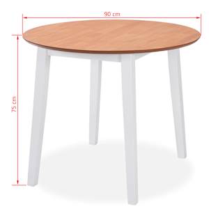 Jídelní set 5 kusů, MDF a kaučukovníkové dřevo, bílý - obrázek 7