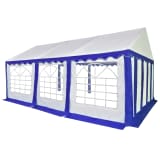 vidaXL Tenda de jardim PVC 6x6 m azul e branco