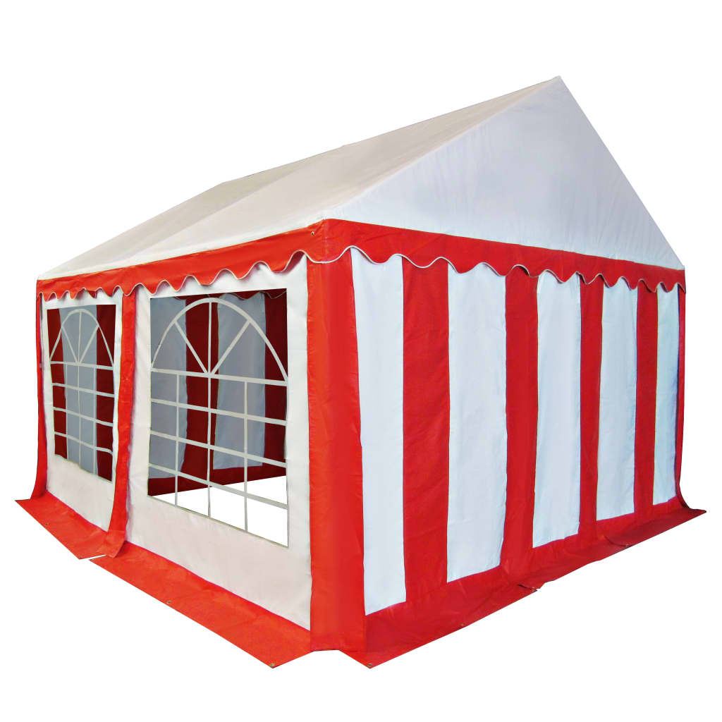 vidaXL Carpa de jardín de PVC 3x4 m rojo y blanco