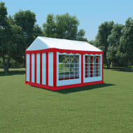 vidaXL Tuinpaviljoen 3x4 m PVC rood en