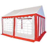 vidaXL Tenda de jardim PVC 4x4 m vermelho e branco
