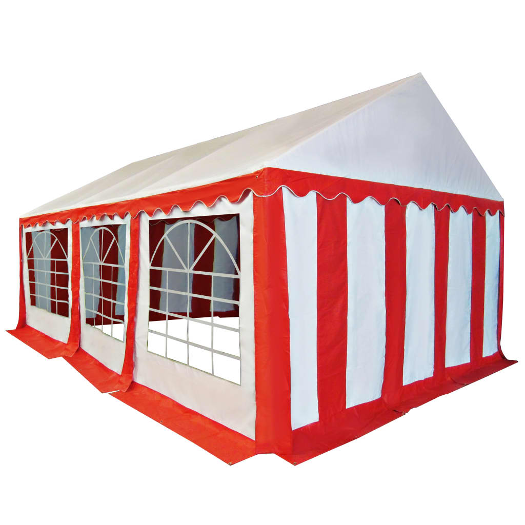 

vidaXL Tuinpaviljoen 4x6 m PVC rood en wit