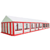 vidaXL Partytält PVC 6x16 m röd och vit