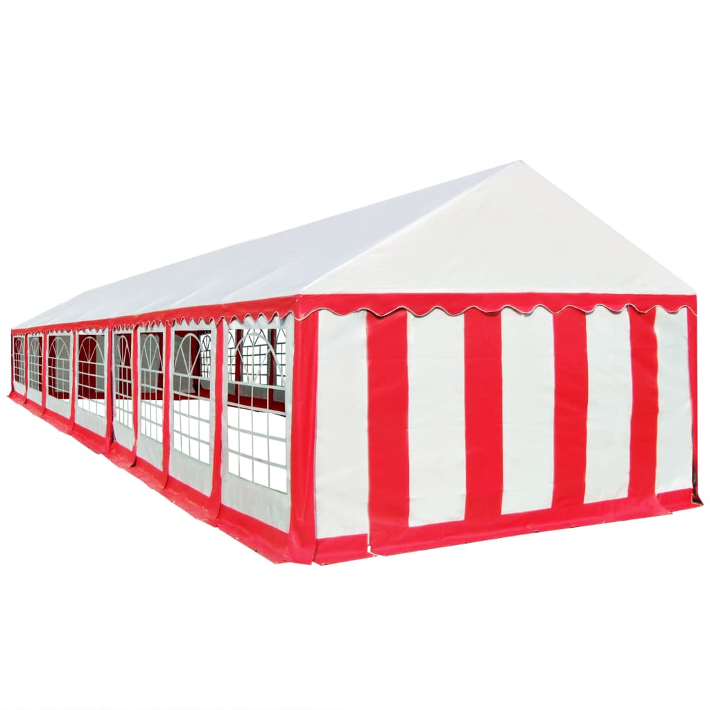 

vidaXL Tuinpaviljoen 6x16 m PVC rood en wit