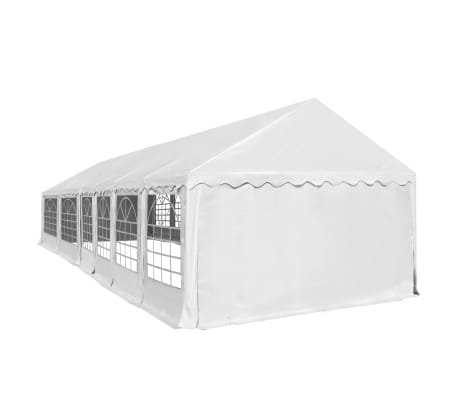 vidaXL Градинска шатра, PVC, 6x12 м, бяла
