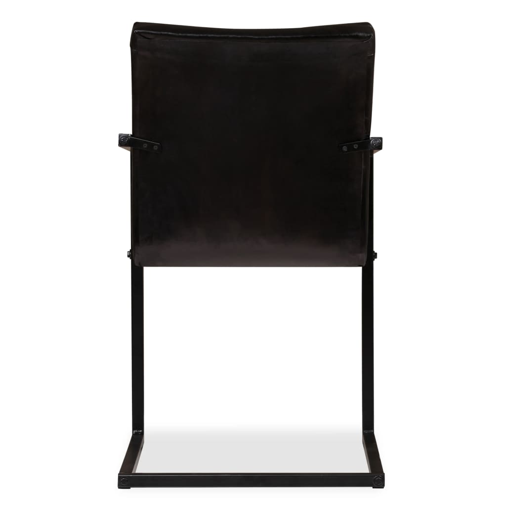  Jedálenské stoličky 2 ks, antracitové, pravá koža