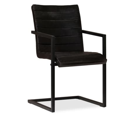 vidaXL spisebordsstole 2 stk. ægte læder antracitgrå