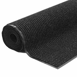 vidaXL Neslystantis durų kilimėlis, vinilo pagrindas, 1,2x10m, juodas