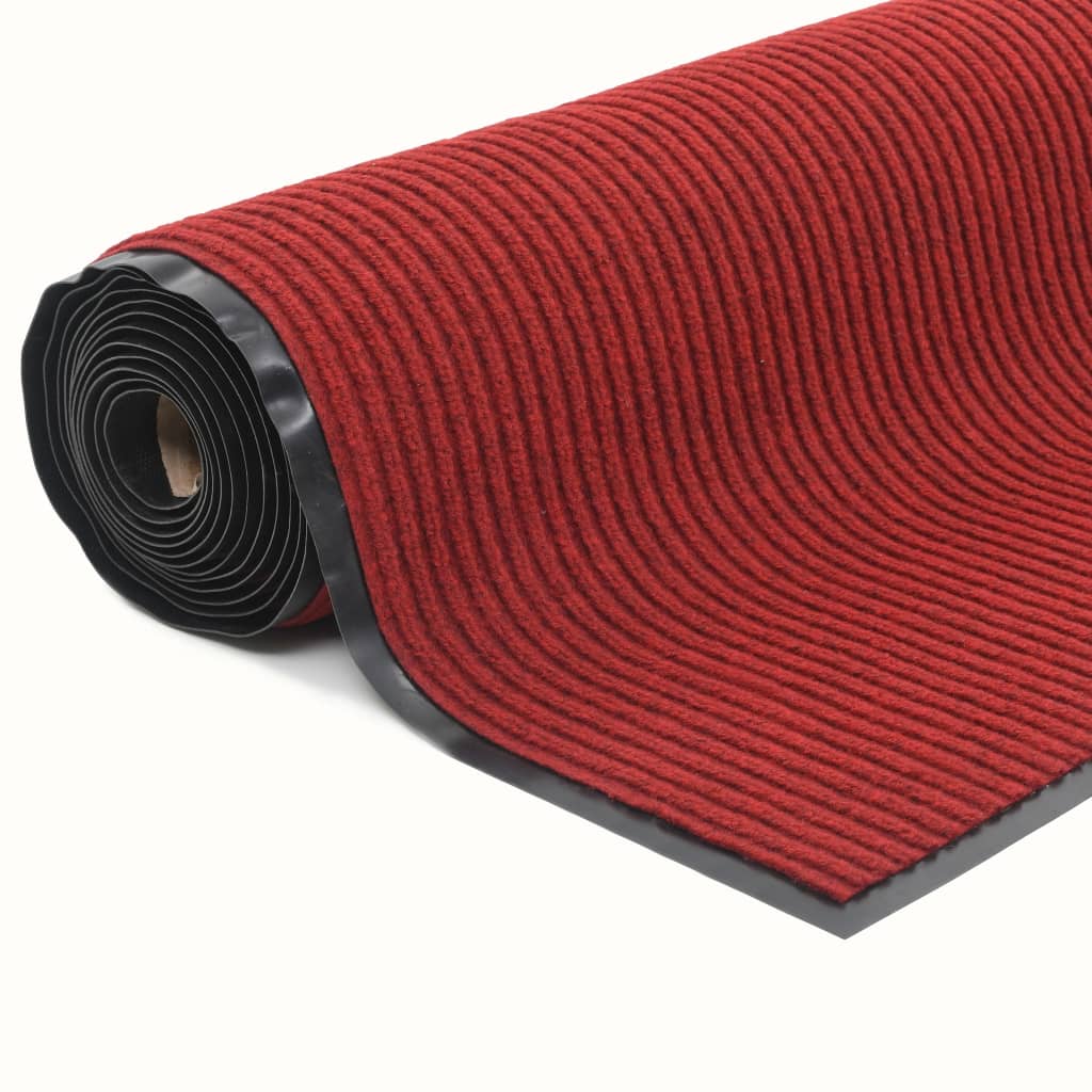 vidaXL Deurmat anti-slip met vinyl onderkant 1,2x5 m rood
