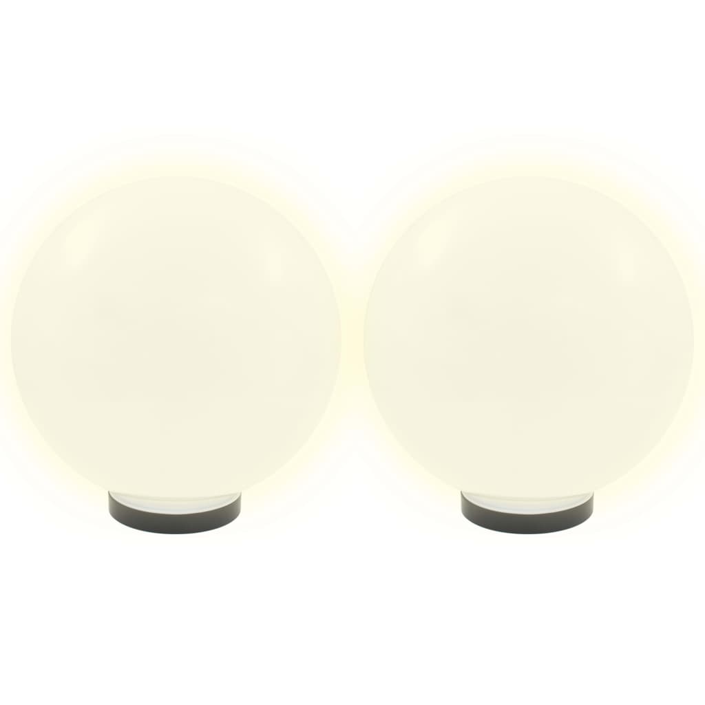 vidaXL LED Bowl Lamps 2 pcs Spherical 30 cm PMMA