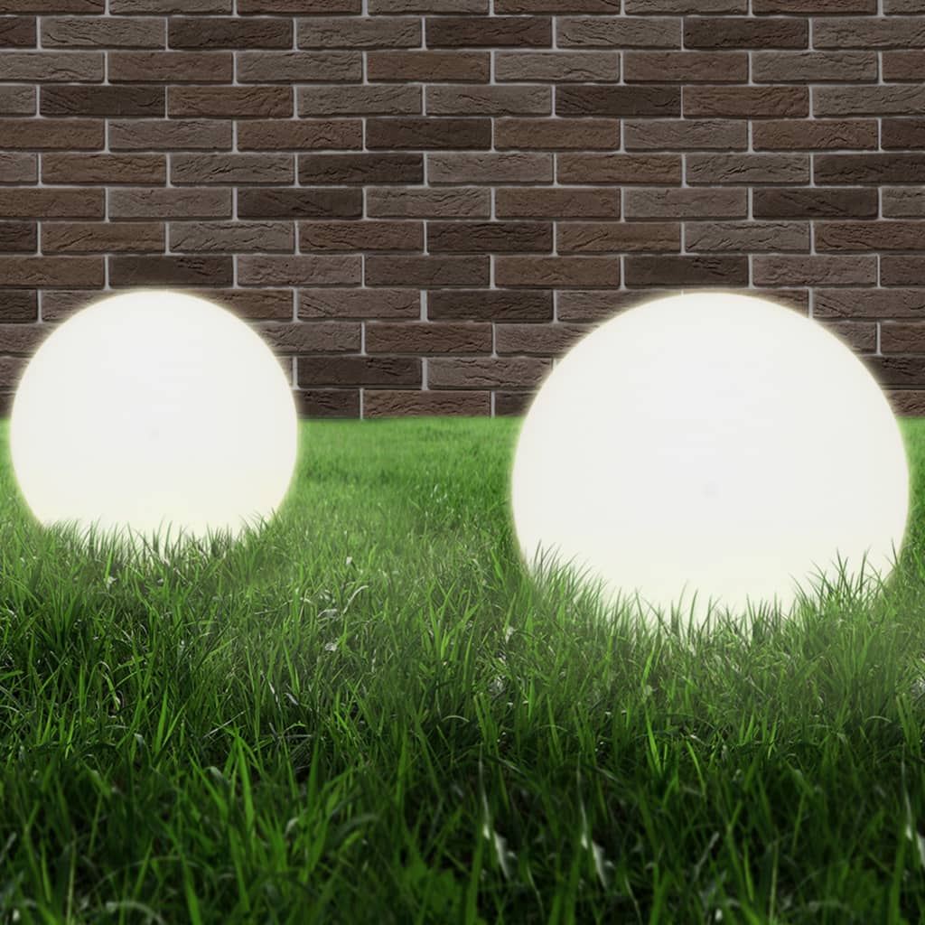 vidaXL Lămpi bol cu LED, 2 buc, sferice, 40 cm, PMMA vidaXL imagine noua 2022
