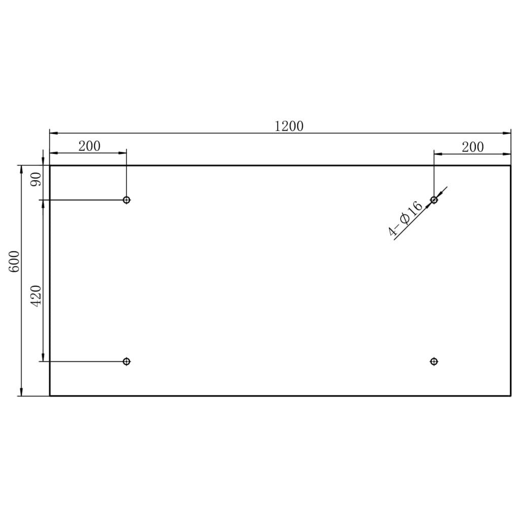 VSG biztonsági üveg és rozsdamentes acél ajtóelőtető 120x60 cm 