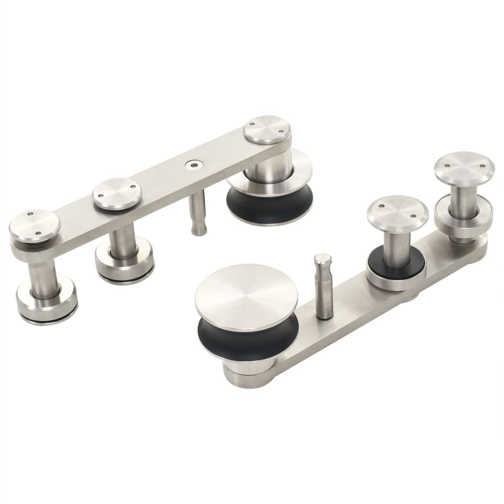 vidaXL Sliding Door Hardware Kit 72" Stainless Steel Silver