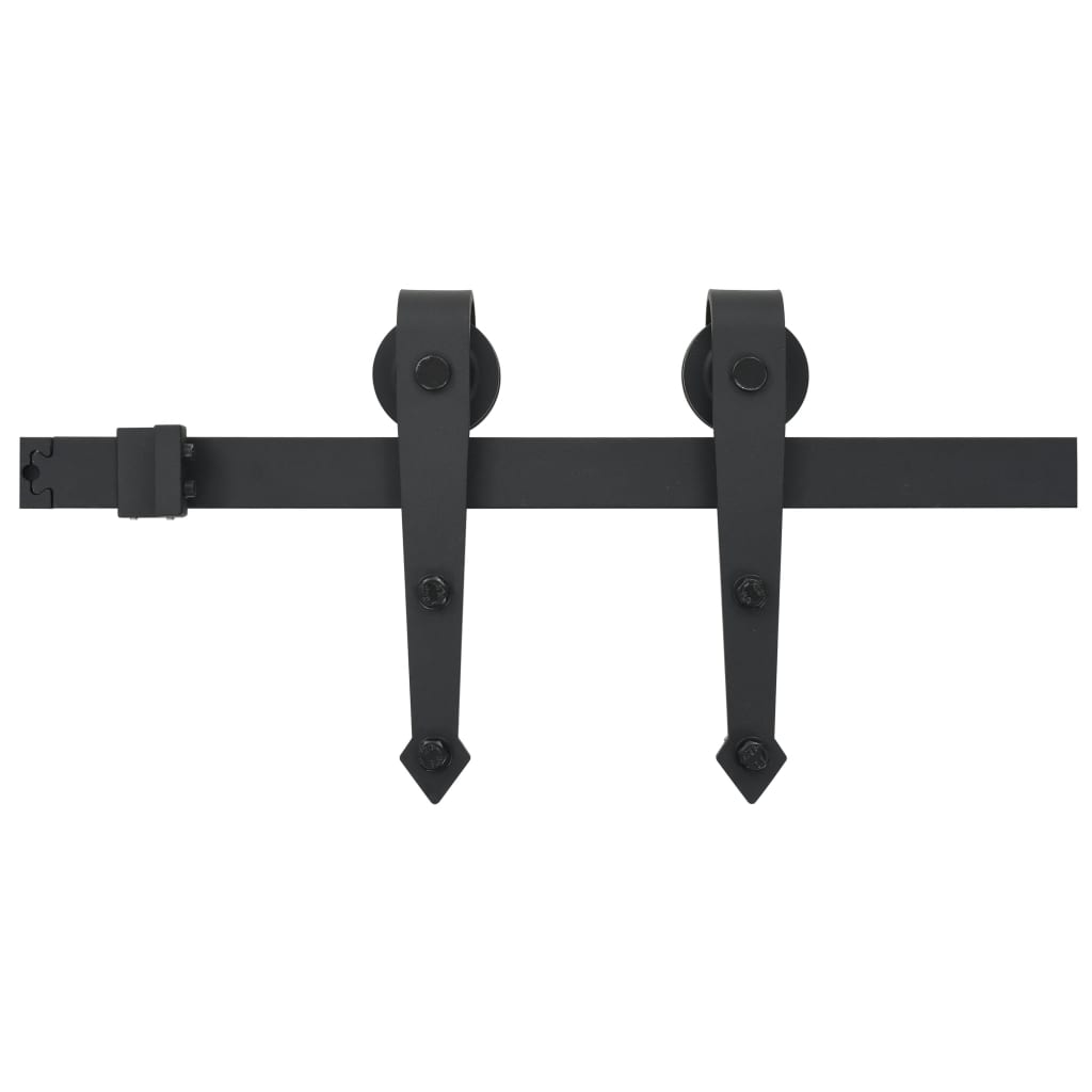

vidaXL Sliding Door Hardware Kit 72" Steel Black