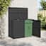  vidaXL fekete rattan dupla tároló gurulós kukához 148 x 80 x 111 cm termék 2. képe