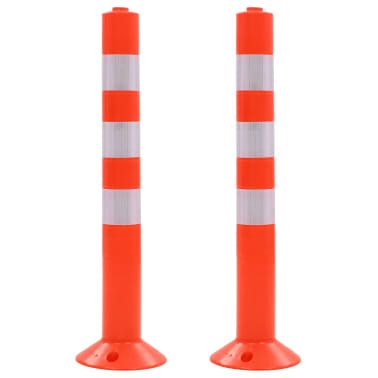 vidaXL Poste de amarração p/ controlo do trânsito 2 pcs plástico 75 cm[1/7]