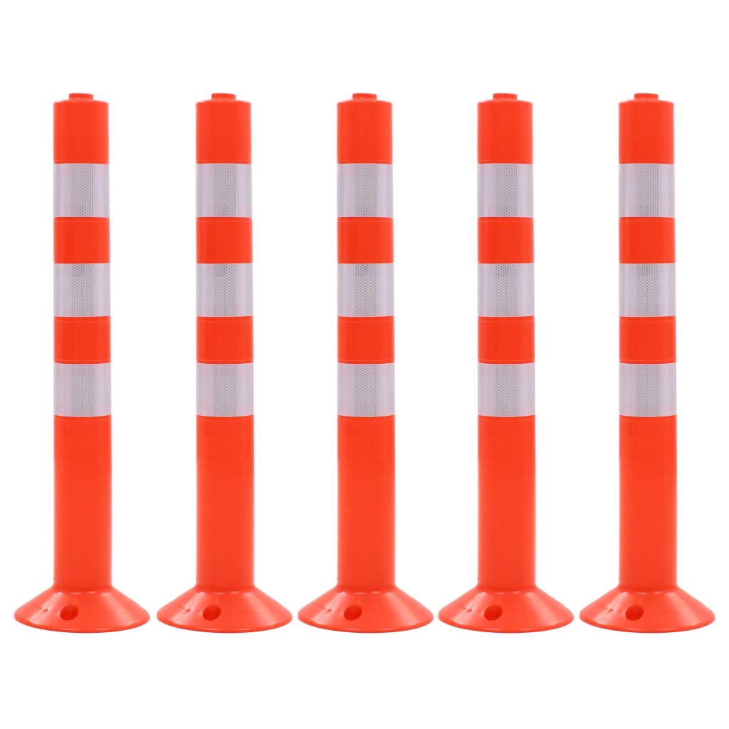  2/5/10x Traffic Control Bollards Plastic Road Parking Barrier Posts vidaXL