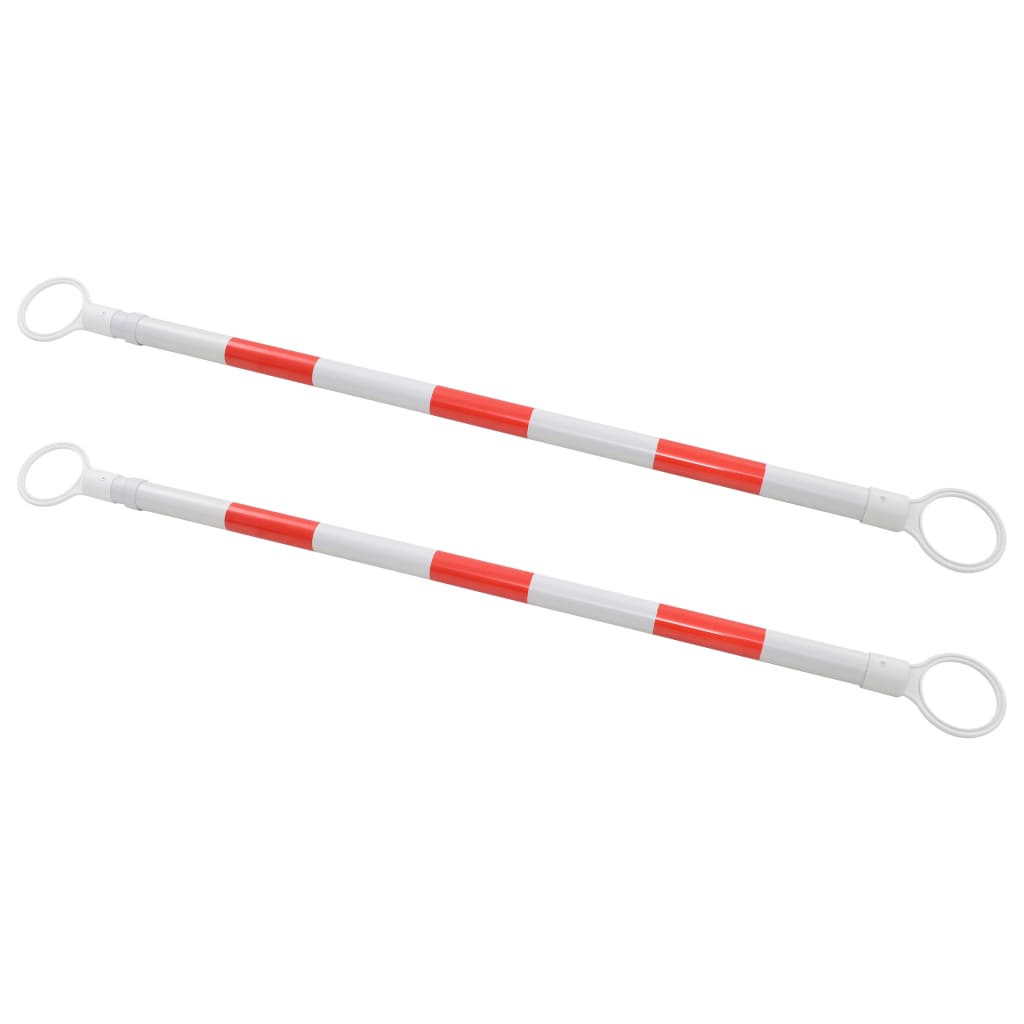 2/10x Retractable Traffic Cone Bars Plastic 116-197cm Signs Retractable vidaXL