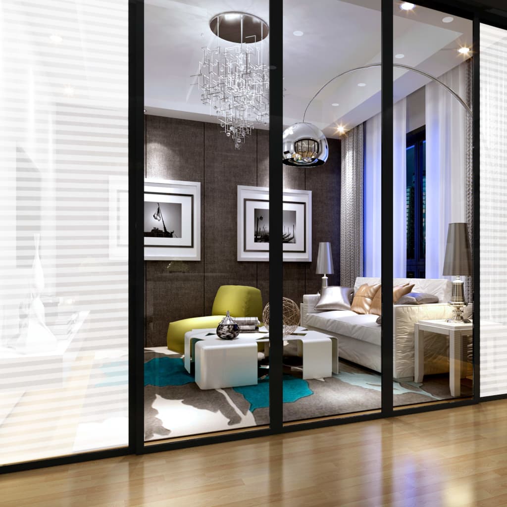 Pellicola Finestra Sabbiata Adesiva A Righe 0,9x5 M VidaXL 19 width=274