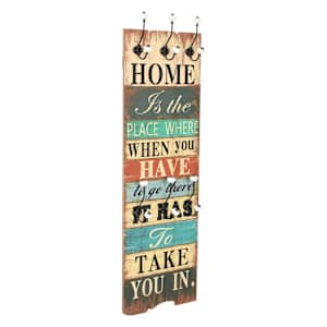 vidaXL riidenagi kuue konksuga, 120 x 40 cm, "HOME IS"