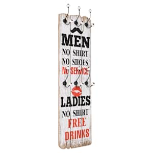 Stenski obešalnik s 6 kljukicami 120x40 cm MEN LADIES