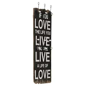 Nástěnný věšák na kabáty LOVE LIFE s 6 háčky 120 x 40 cm - obrázek 1