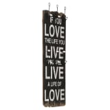vidaXL Bengaleiro de parede com 6 ganchos 120x40 cm LOVE LIVE