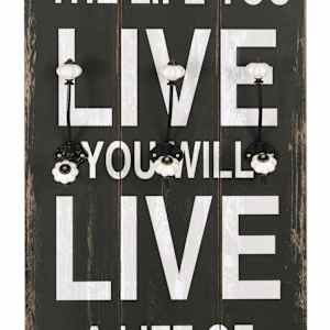 Nástěnný věšák na kabáty LOVE LIFE s 6 háčky 120 x 40 cm - obrázek 4