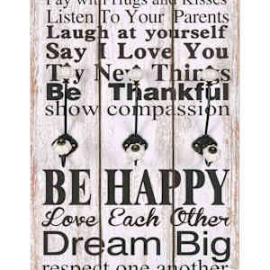 Nástěnný věšák na kabáty FAMILY RULES s 6 háčky 120 x 40 cm - obrázek 4