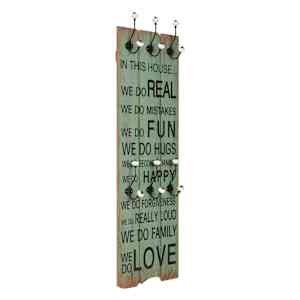 Nástěnný věšák na kabáty HAPPY LOVE s 6 háčky 120 x 40 cm - obrázek 1