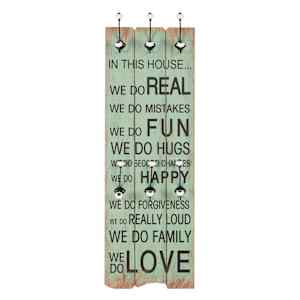 Nástěnný věšák na kabáty HAPPY LOVE s 6 háčky 120 x 40 cm - obrázek 2