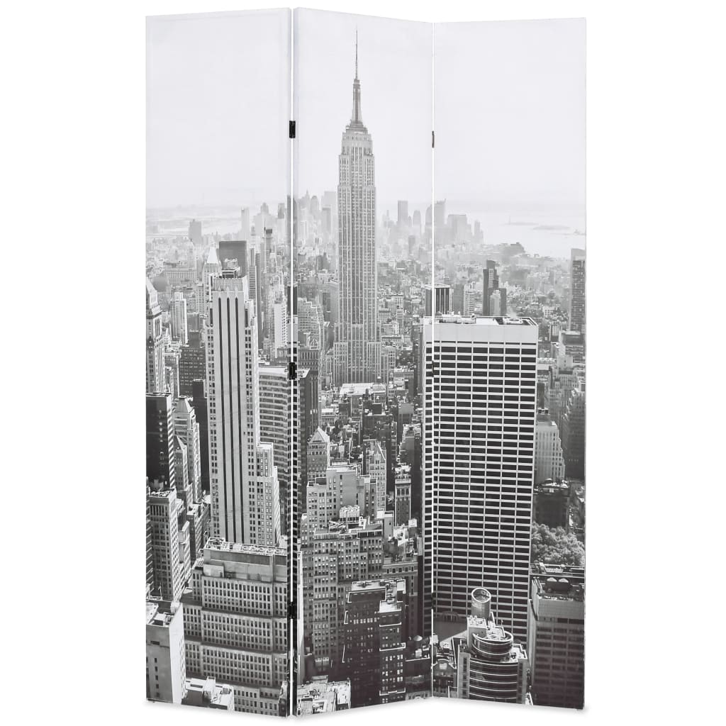 vidaXL Taitettava tilanjakaja 120×170 cm New Yorkin päivämaisema