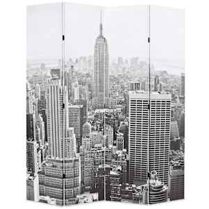 Skládací paraván 160 x 170 cm Denní New York černobílý - obrázek 1