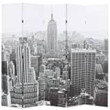 vidaXL Biombo divisor plegable 200x180 cm Nueva York blanco y negro