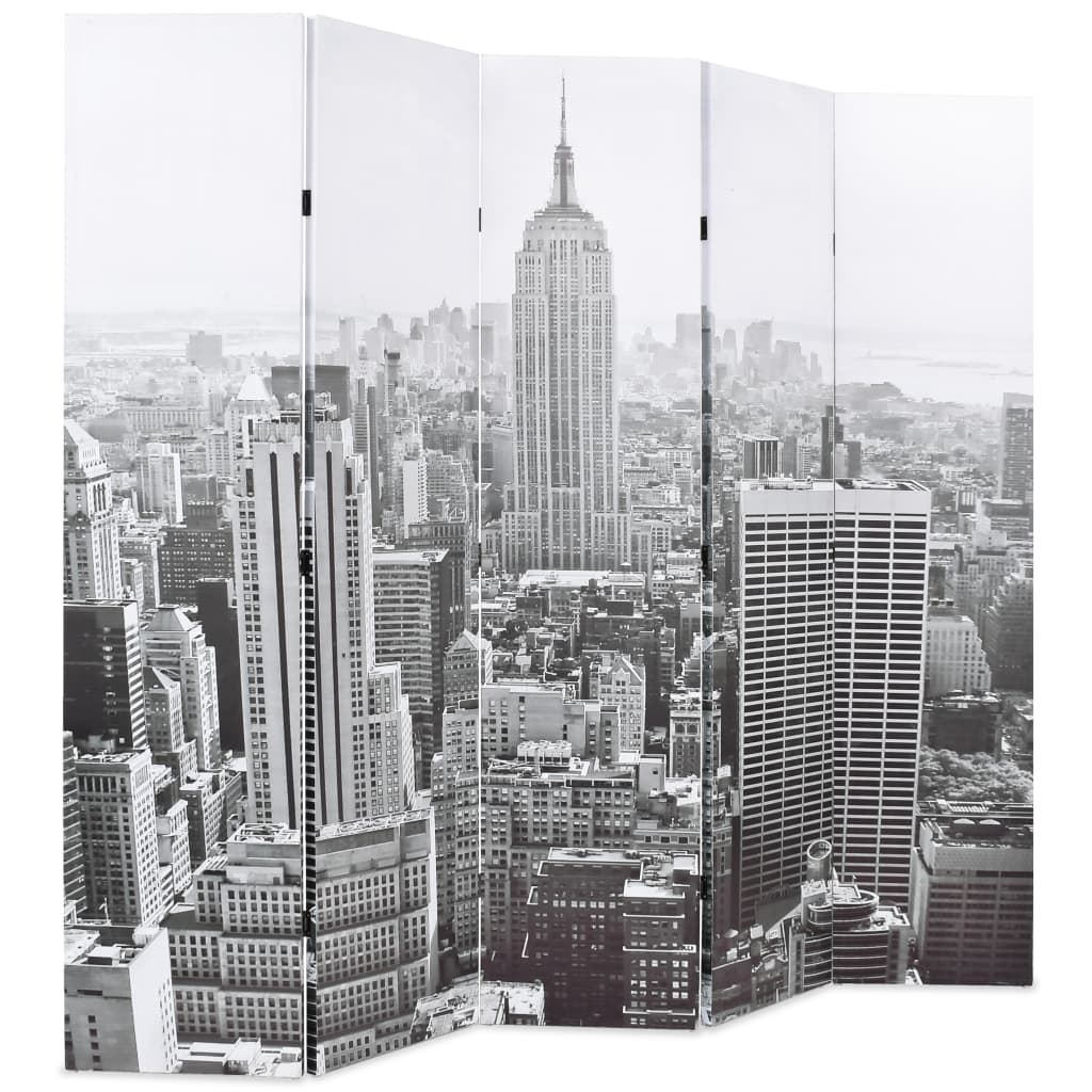 

vidaXL Kamerscherm New York bij daglicht 200x170 cm zwart en wit