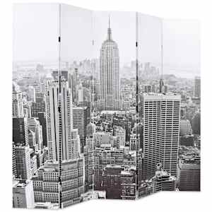Skládací paraván 200 x 170 cm New York by Day černobílý - obrázek 2