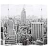 vidaXL kokkupandav sirm 228 x 170 cm, New York, must valge