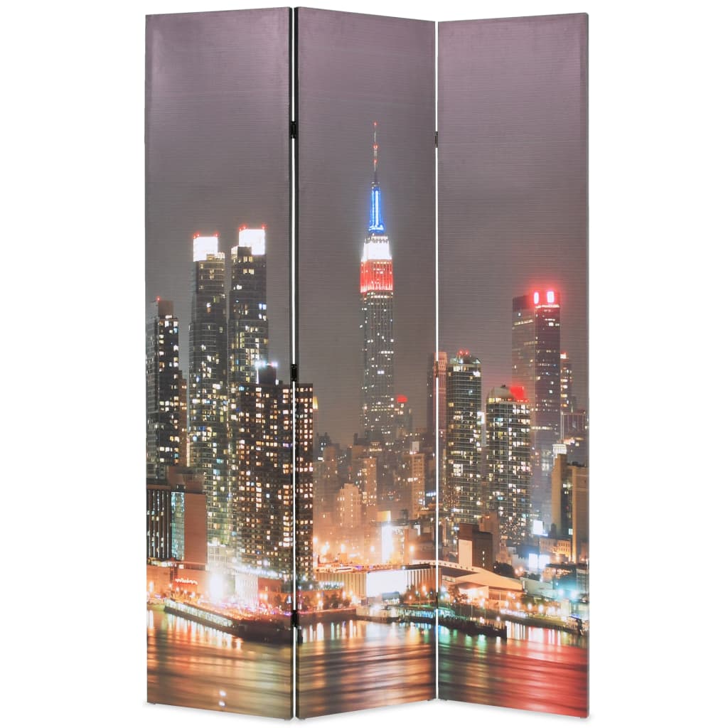 vidaXL Paravan cameră pliabil, 120x170 cm, New York pe timp de noapte