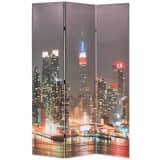 vidaXL Zložljiv paravan 120x180 cm New York ponoči