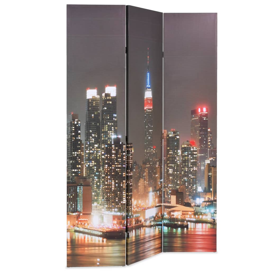 vidaXL Biombo divisor plegable 120x170 cm Nueva York de noche