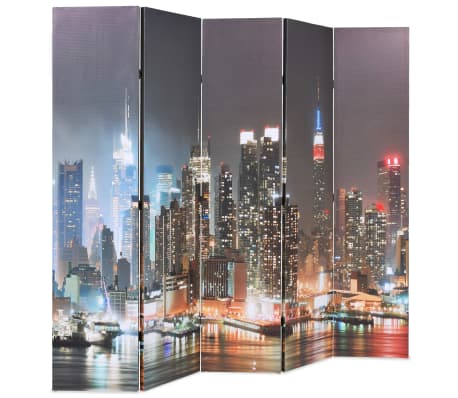 vidaXL Cloison de séparation pliable 200x170 cm New York la nuit