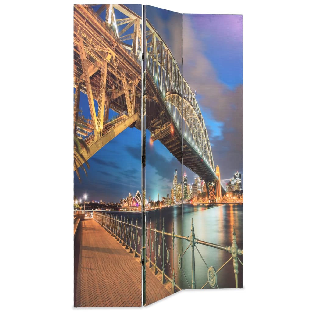 vidaXL Paravento Pieghevole 120x170 cm Stampa Harbour Bridge di Sydney