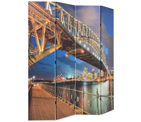 vidaXL Paravento Pieghevole 160x170 cm Stampa Harbour Bridge di Sydney