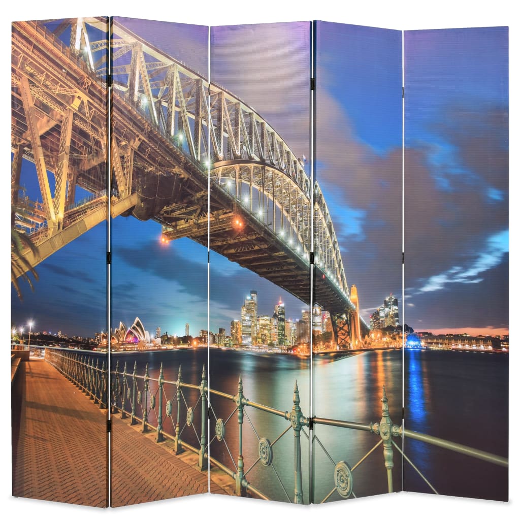 Taitettava huoneenjakaja 200×170 cm Sydney Harbour Bridge