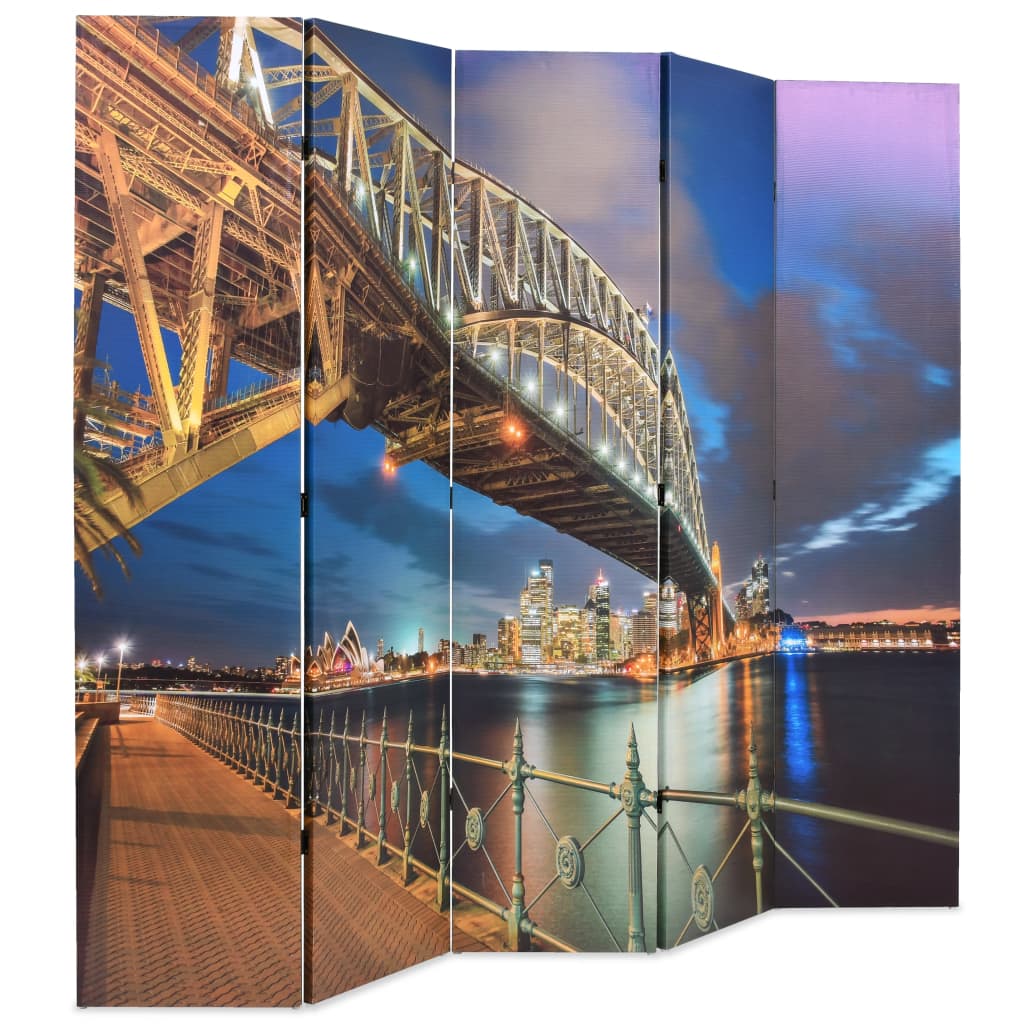 vidaXL Folding Room Divider 200x170 cm Sydney Harbour Bridge