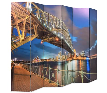 vidaXL Taitettava huoneenjakaja 228x170 cm Sydney Harbour Bridge
